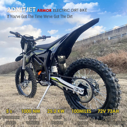 AdmitJet Armor Offroad Ebike Long Range Fast Speed Mountain Electric Dirt Bike