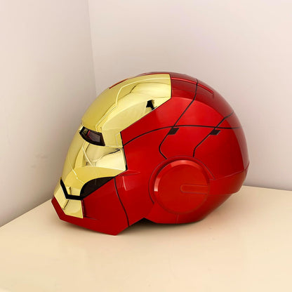 Iron Man MK50 1:1 Wearable Helmet with Jarvis Voice Control, Touch & Remote Operation, Light Up & Sound Effects, Cosplay Collectible Figure Prop for Men & Teens, Ideal Gift (Gold)