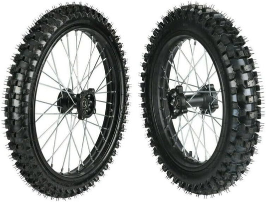 AdmitJet 19" 16" Motocross Wheel Tire Rim Set - Bike Wheels Front 70/100-19 Rear 90/100-16 Tire and Rim - 520 43t Sprocket for Dirt Pit Bike Motocross Apollo Taotao SSR Thumpstar Motorcycle