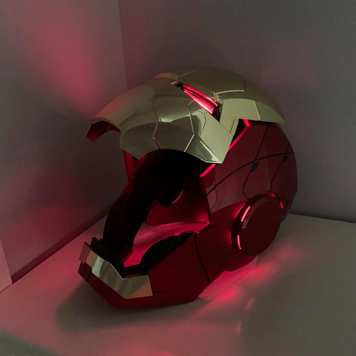 Iron Man MK50 1:1 Wearable Helmet with Jarvis Voice Control, Touch & Remote Operation, Light Up & Sound Effects, Cosplay Collectible Figure Prop for Men & Teens, Ideal Gift (Gold)