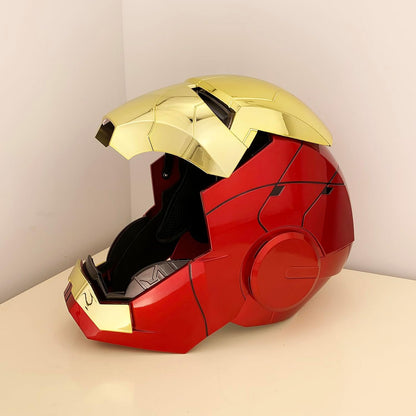 Iron Man MK50 1:1 Wearable Helmet with Jarvis Voice Control, Touch & Remote Operation, Light Up & Sound Effects, Cosplay Collectible Figure Prop for Men & Teens, Ideal Gift (Gold)