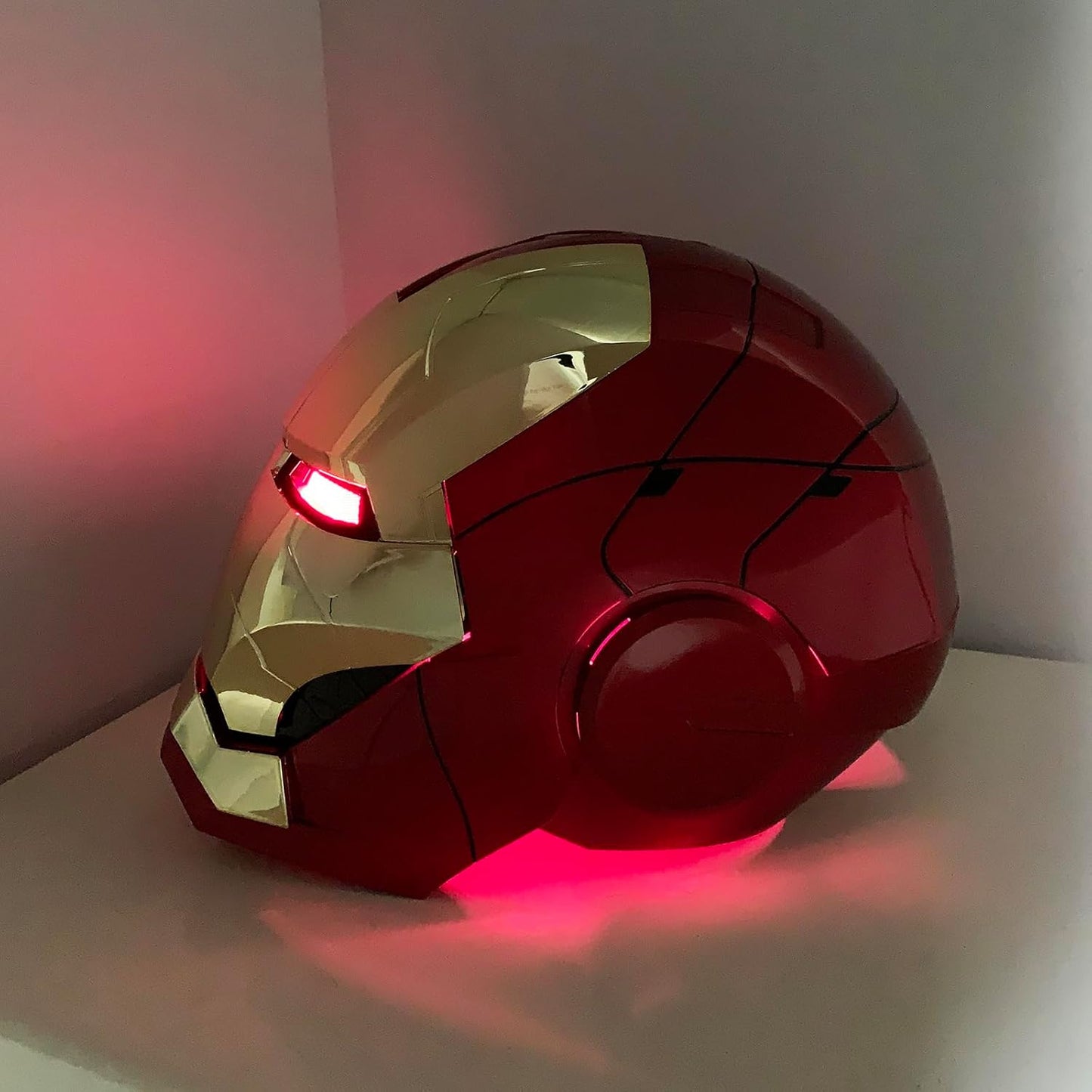 Iron Man MK50 1:1 Wearable Helmet with Jarvis Voice Control, Touch & Remote Operation, Light Up & Sound Effects, Cosplay Collectible Figure Prop for Men & Teens, Ideal Gift (Gold)